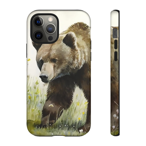 Grizzly Bear in a Field - Impact Resistant Phone Case iPhone 12 Pro Matte